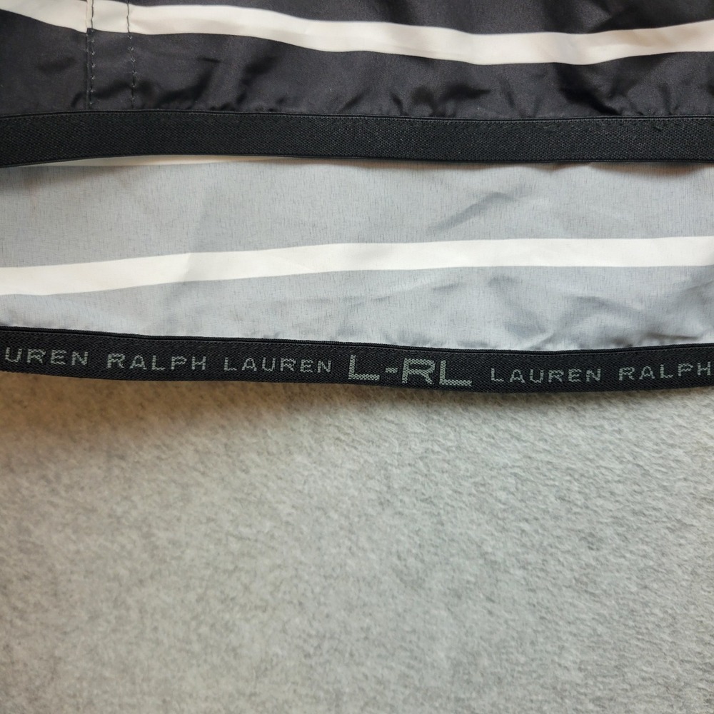 Vintage Lauren Ralph Lauren Active Jacket Womens L Black White Stripe Nautical - Picture 6 of 16